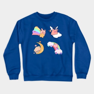 Four Rainbow Moon Pigs Crewneck Sweatshirt